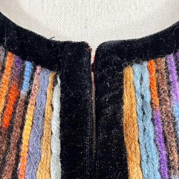 Katherine New York Multicolor Woven Yarn 3D Blazer Velvet Trim Womens Size M - Picture 4 of 11